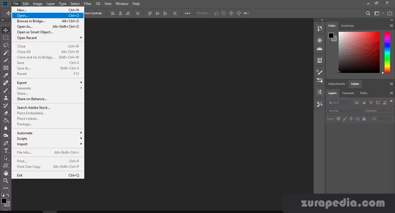 Cara Simpel Membuat Ukuran Foto 3x4 Di Photoshop buka dan pilih foto