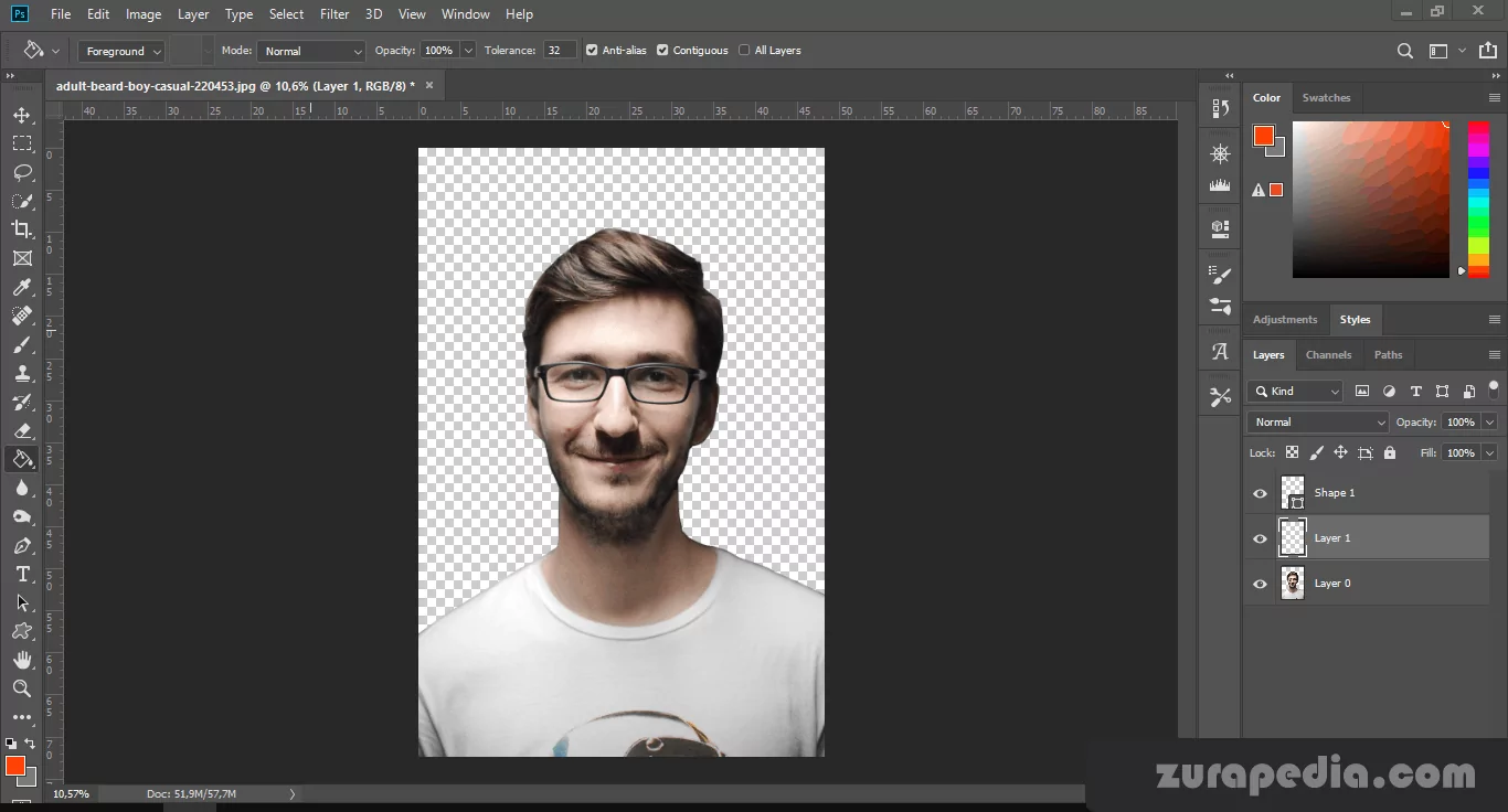 Cara Simpel Membuat Ukuran Foto 3x4 Di Photoshop background terhapus