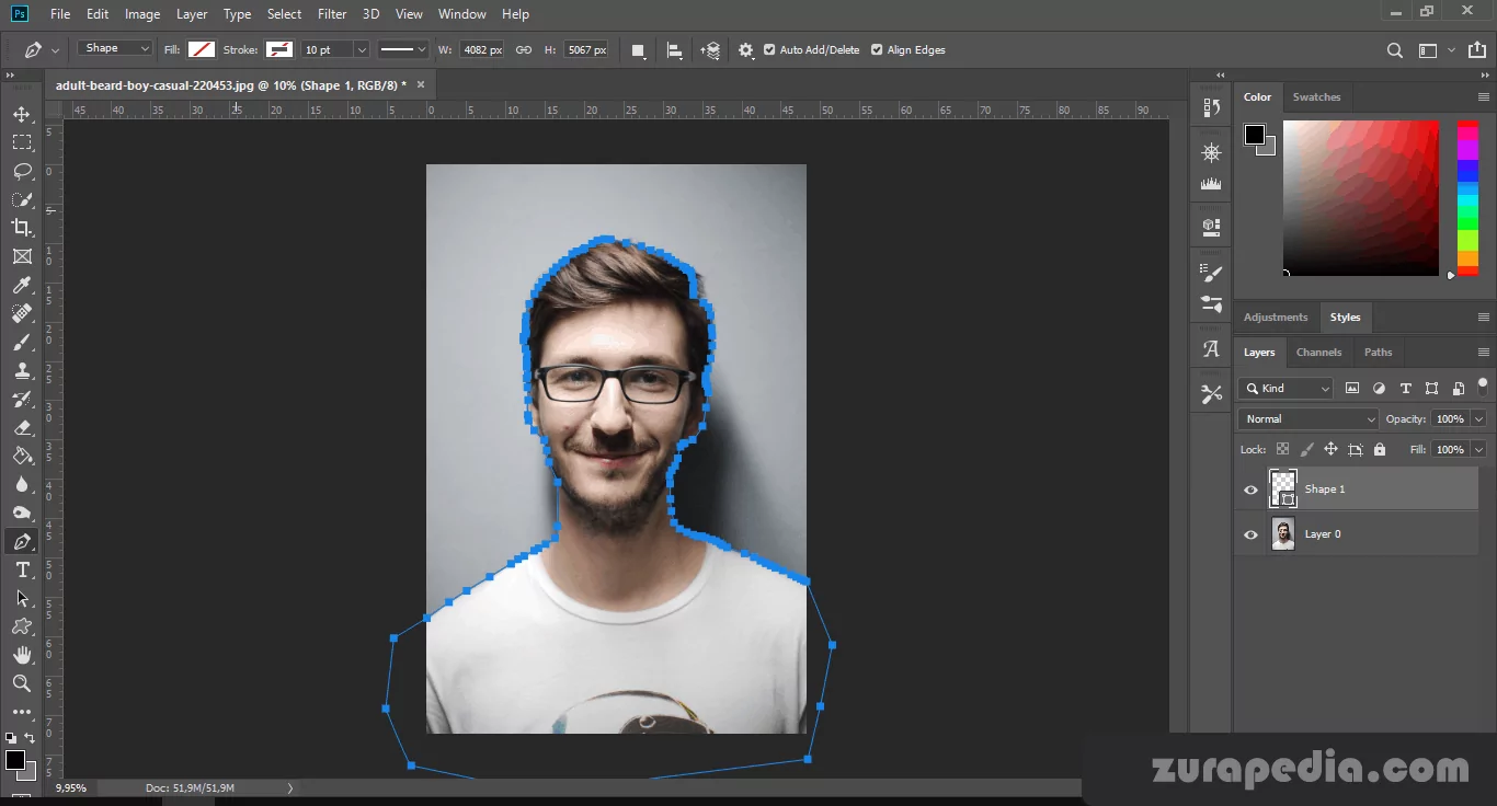 Cara Simpel Membuat Ukuran Foto 3x4 Di Photoshop akhir dari seleksi